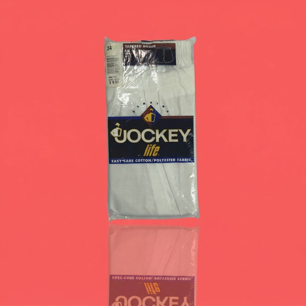 Vintage Jockey Life Men’s Tapered Boxers Size 34 White NIP New In Package, NWT